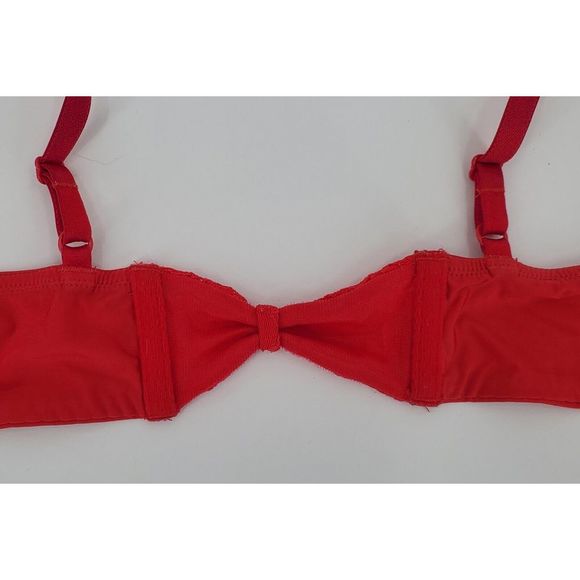 Victoria’s Secret Demi Underwire Front Closure Lace Bow Back Size 34B Red Cute - Picture 4 of 7